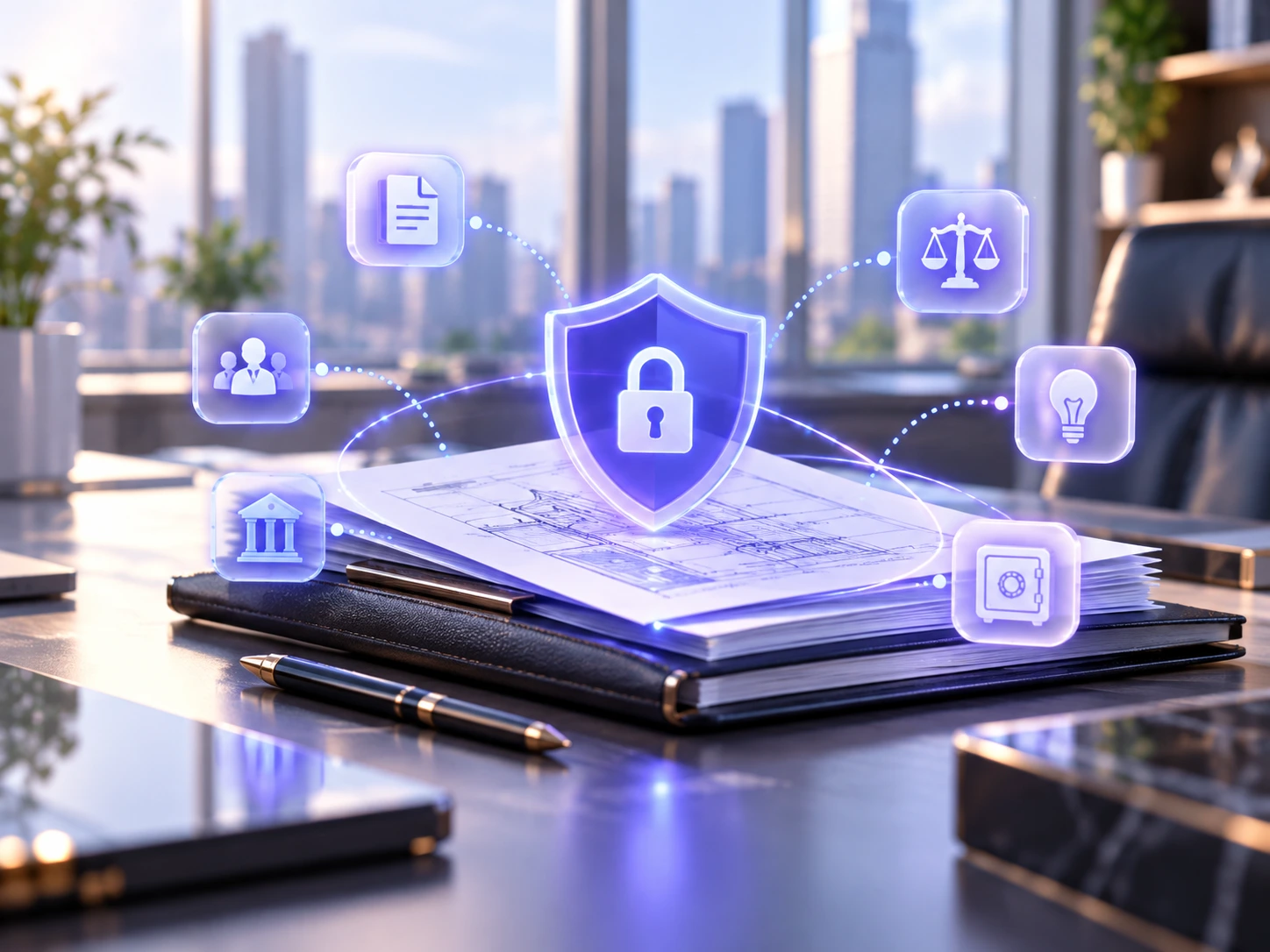 Confidential business documents and IP protection illustration